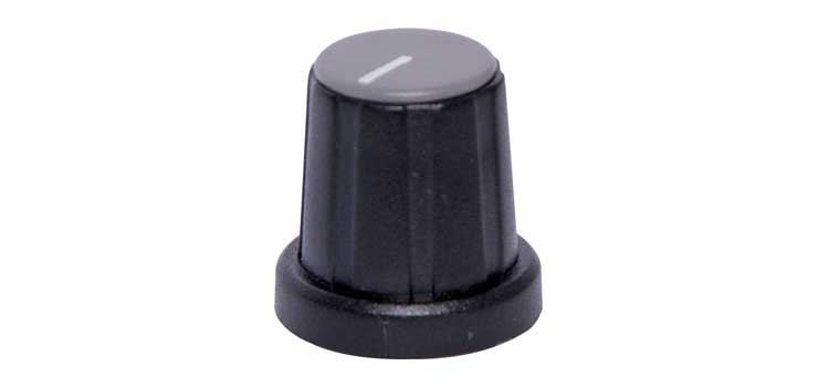 H6024 18mm Grey Cap D Shaft Plastic Knob