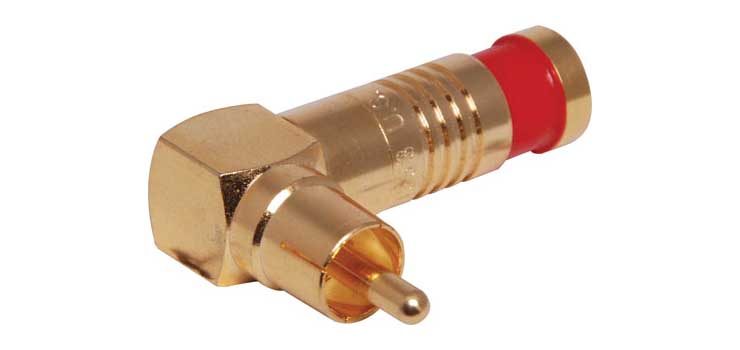 P1263 Red RG59 90 Deg. Compression Crimp RCA