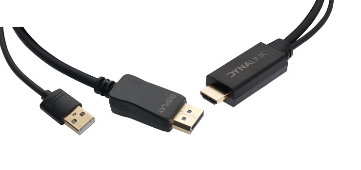 P6557 2m HDMI Male to DisplayPort Male Adapter Lead
