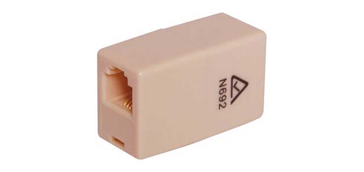 P7045A RJ14 Socket to RJ14 Socket 6P4C Telephone Adapter