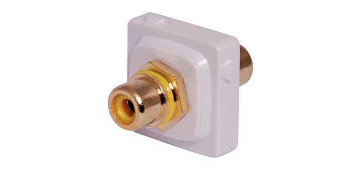P7987 Yellow RCA to RCA Clipsal Clip-In Mechanism