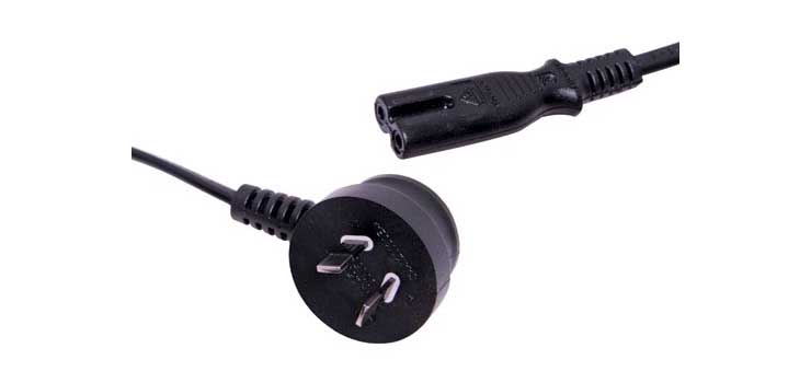 P8423 2m IEC C7 Figure 8 2.5A 90 Deg. Black Appliance Mains Power Cable
