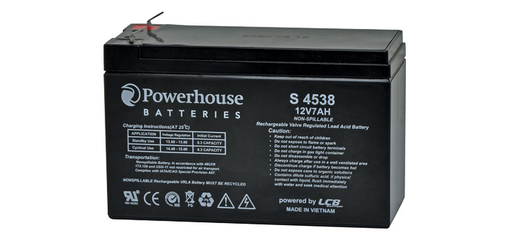 12-Volt 7 Ah Sealed Lead Acid (SLA) Rechargeable Battery