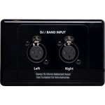 C0463 Dual 3 Pin XLR DJ/Band Microphone Wallplate Black