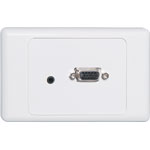 P5945 VGA 3.5mm Wallplate Dual Cover - Fly Leads