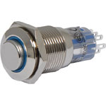 S0933 DPDT Momentary LED Blue Solder Tail Pushbutton Switch